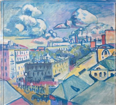 Zubovsky Square in Moscow from the Window by Wassily Kandinsky